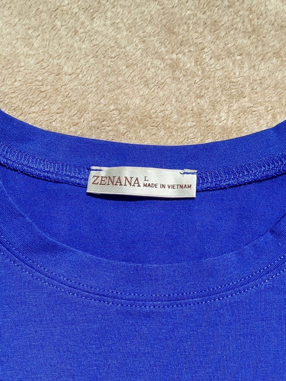 Zenana Boyfriend Short Sleeve Royal Blue Tee Shirt Womens Size Large NWT - Picture 2 of 6